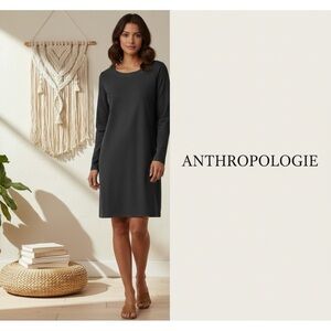 Anthropologie JOH Aurora Blue Gray Faux Suede Shift Dress